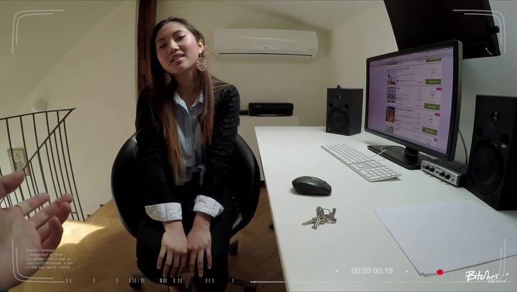 Hot squirting Asian teen May Thai enjoys hot POV fuck and facial abroad
